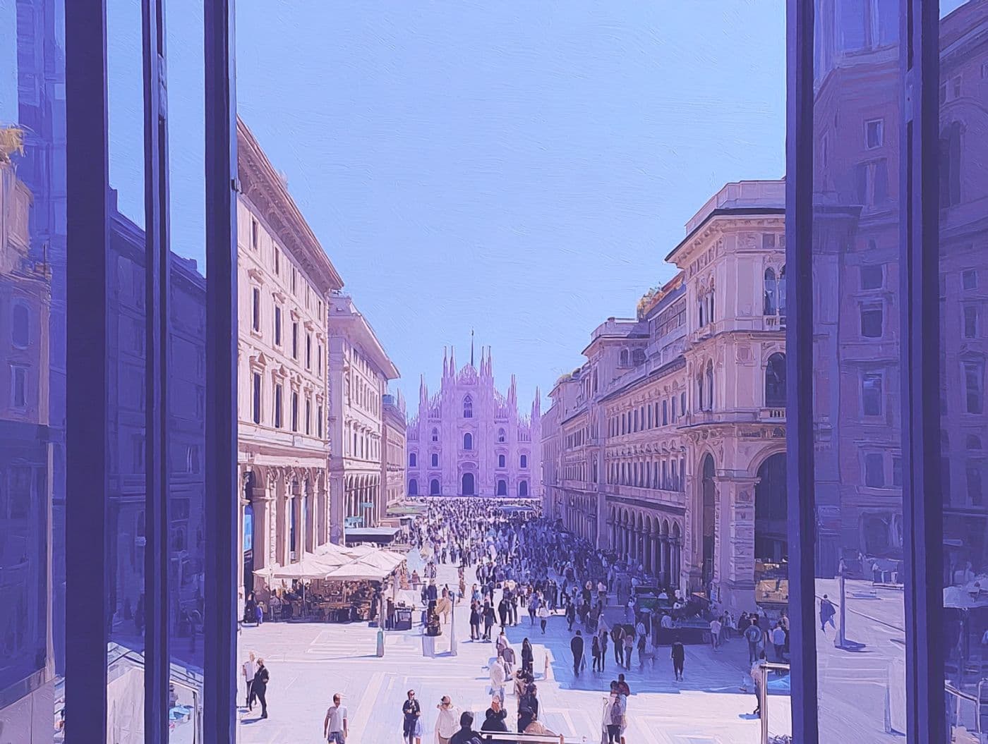 Ristorante a Milano con il Duomo sullo sfondo