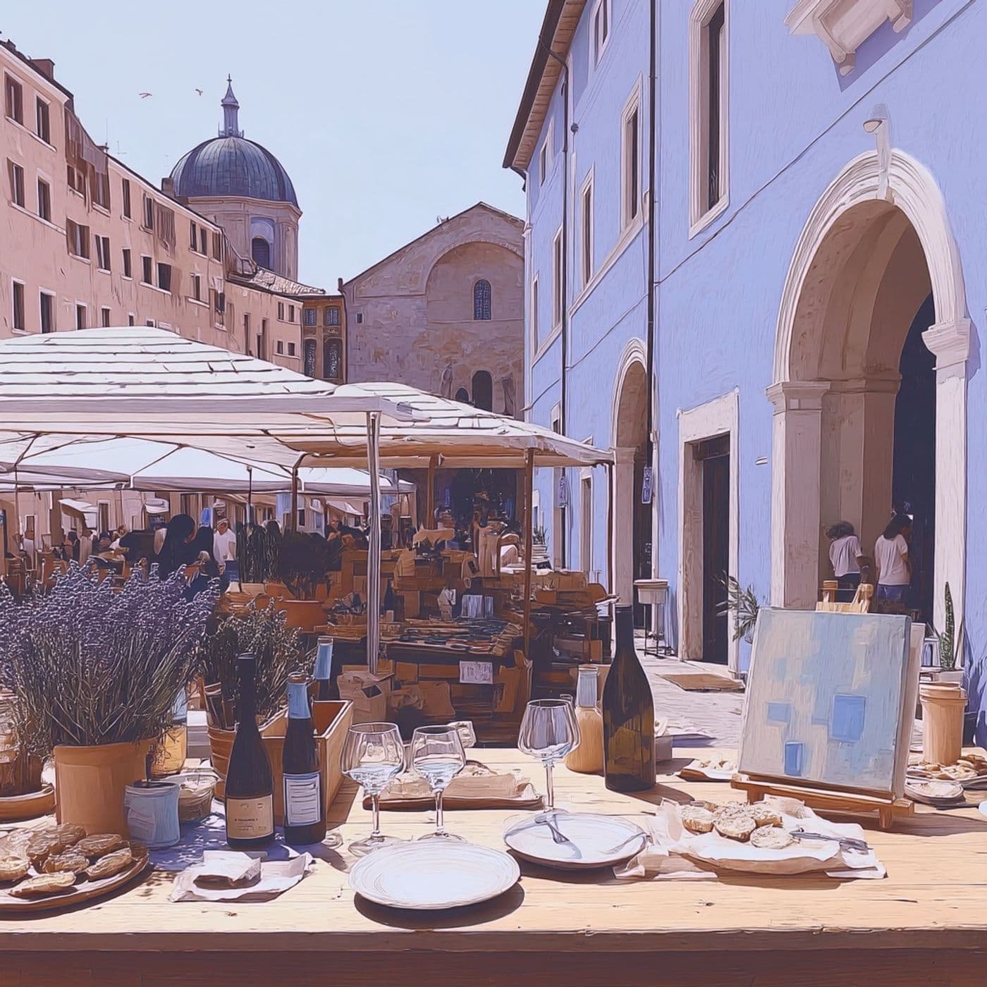 Bancone di cicchetti e spritz a Padova